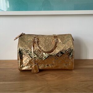 Louis Vuitton Monogram Miroir Speedy 30 in Gold